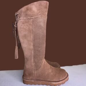 Bearpaw Tracy 2140W Hickory II Suede Leather Knee-High Boot Tan Women's 5M NWB